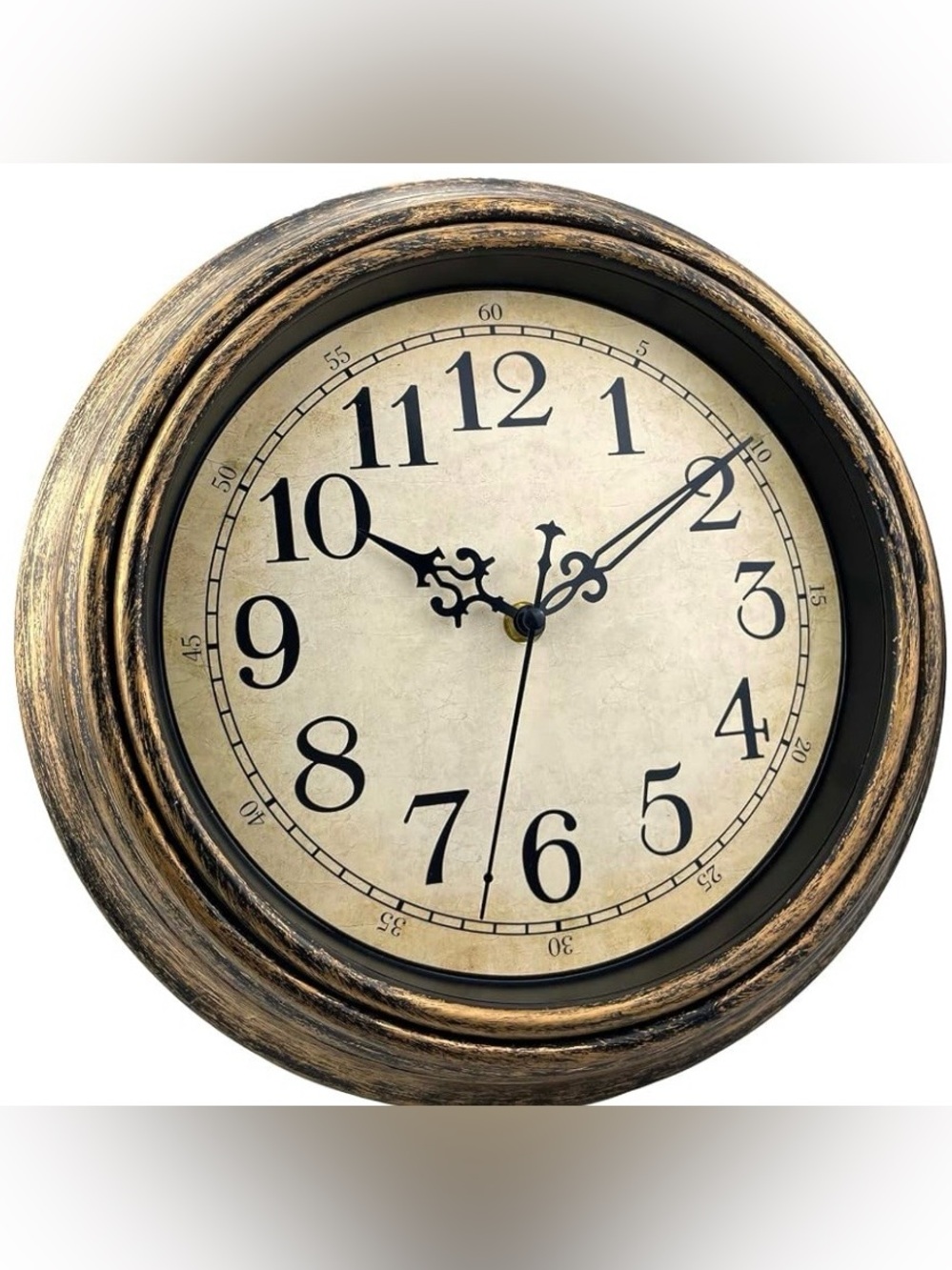 NEW IN BOX 🕰️  PLUMMET RETRO 12” ROUND COPPER GOLD BATTERY-OPERATED WALL CLOCK